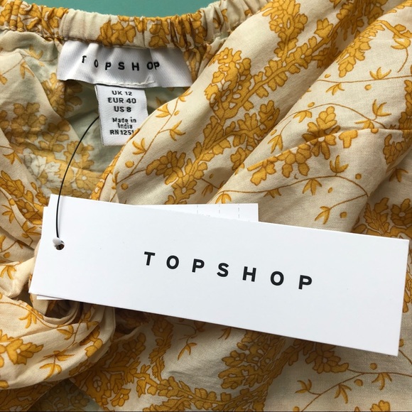 NWT TopShop Embroidered Puff Sleeve Crop Top Blouse - Picture 5 of 6